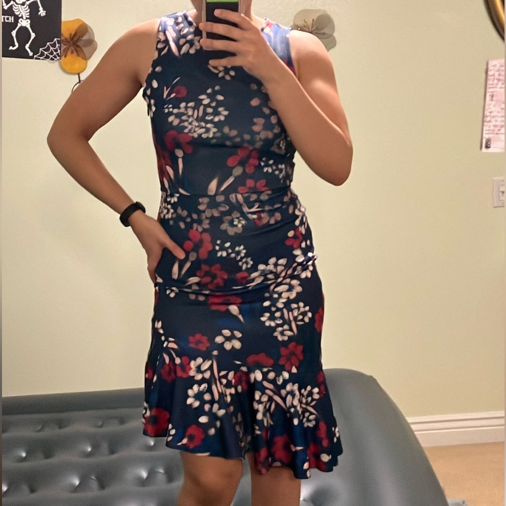 Bebe Asymmetrical Cut Fishtail Dress​